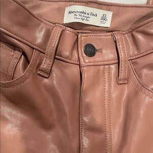 Abercrombie & Fitch Blush Faux Leather Trousers